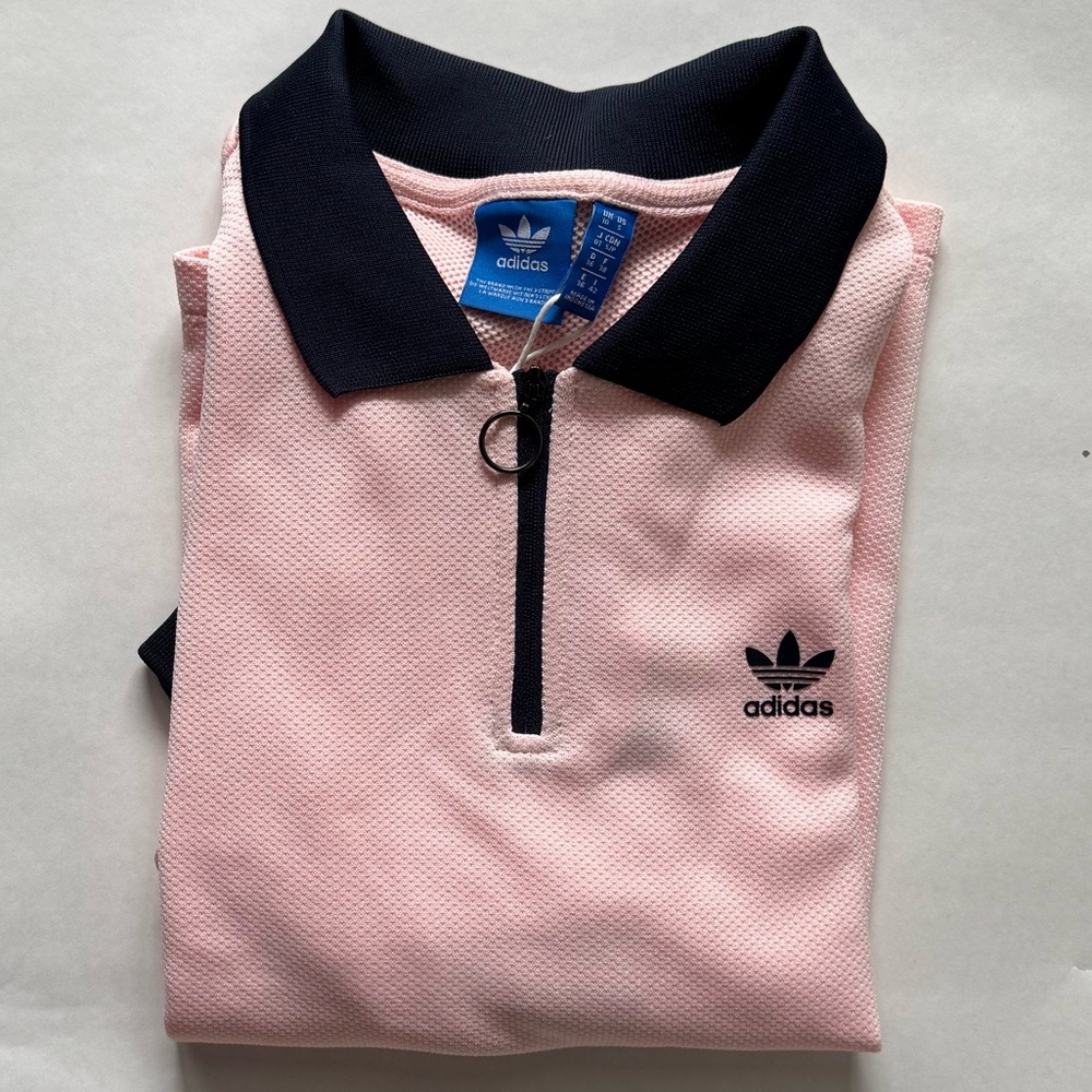Adidas Osaka Light Pink and Navy Polo Shirt